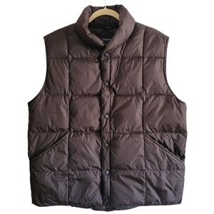 Lands End Black Goose Down Quilted Puffer Vest Mens L 42-44 Outdoor Casual Warm